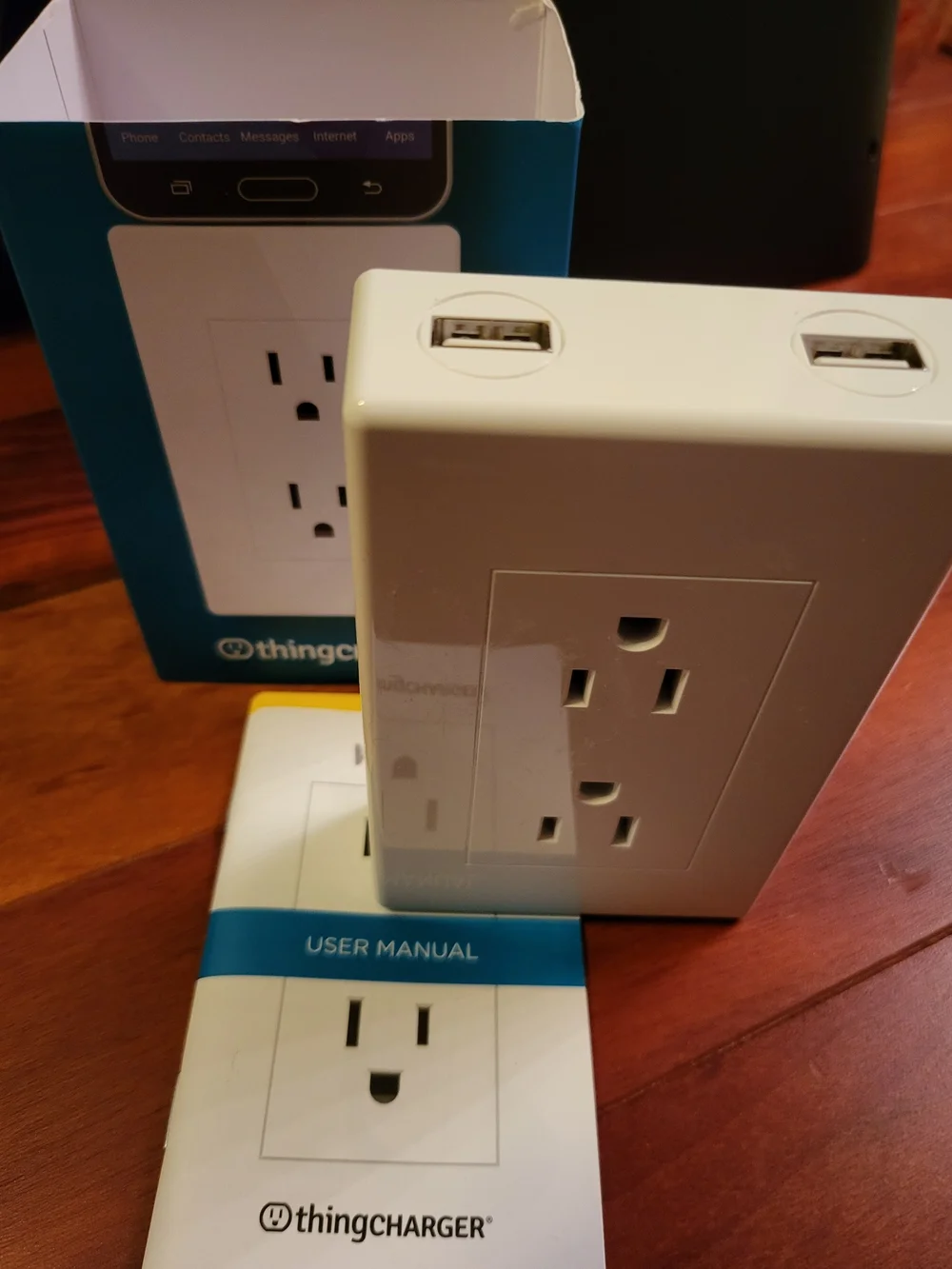 Dual In-Wall Outlet Charger W/3 Ports